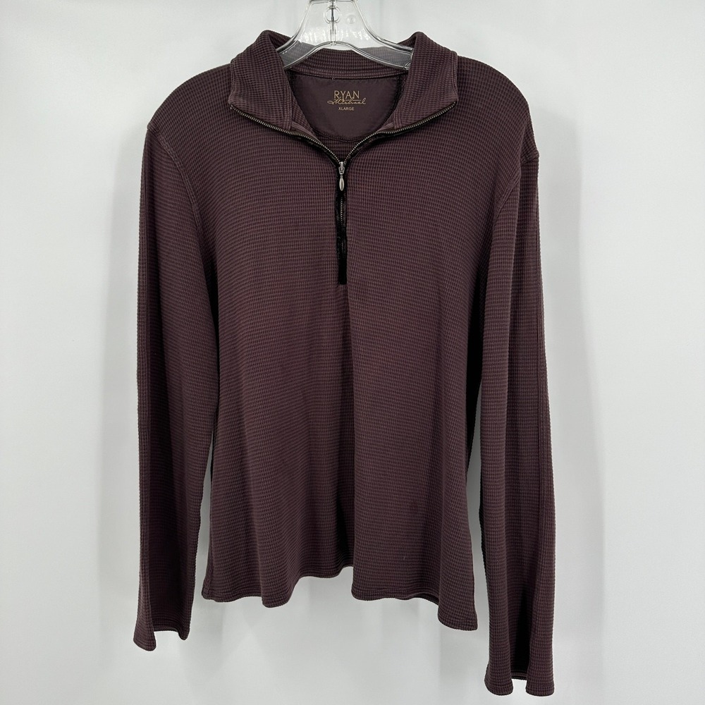 Ryan Michael Womens XL Earth Waffle Kint Quarter Zip Size S‎ Granola Minimalist